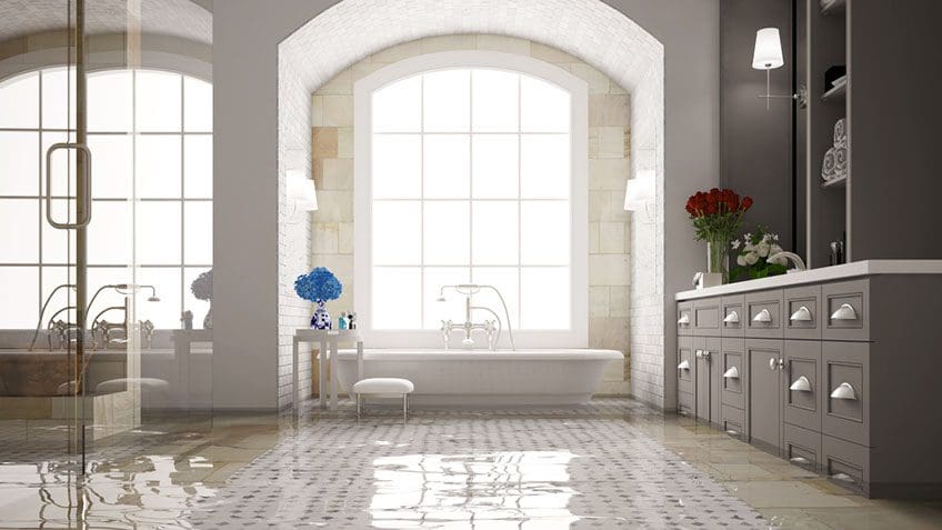 flooded bathroom